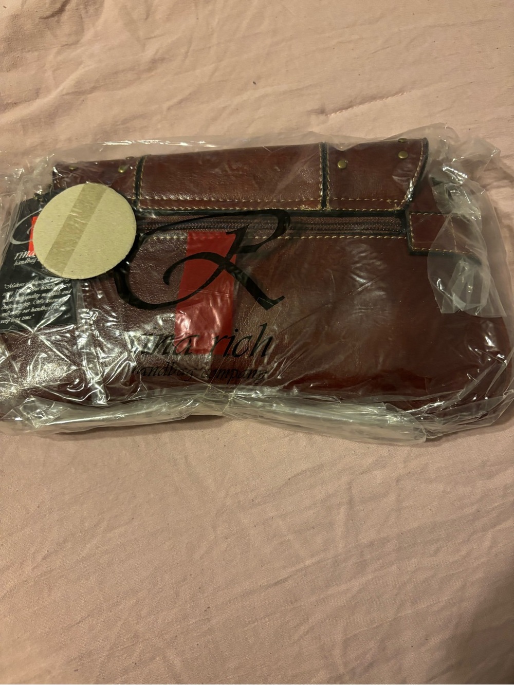 Vintage Rina Rich Brown Studded Leather Shoulder Bag - Picture 6 of 9